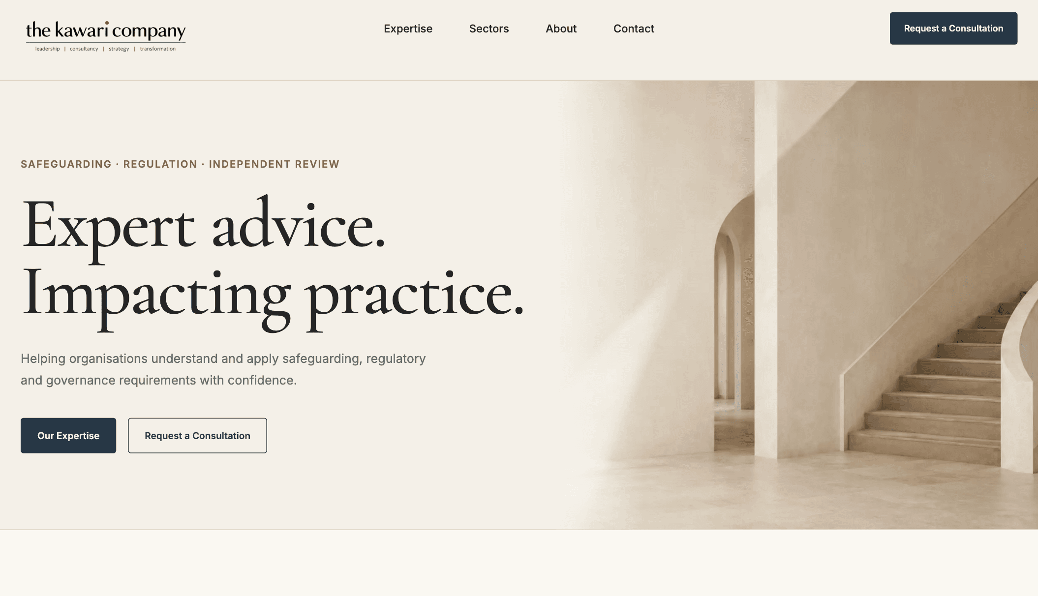Kawari Company consultancy website homepage